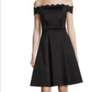 Bagley Mischka Black Satin Cocktail Dress